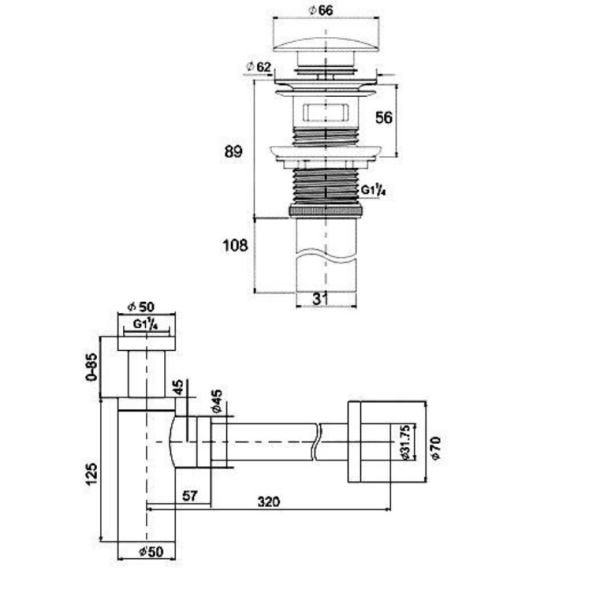 Сифон для раковины Boheme чёрный 609-B